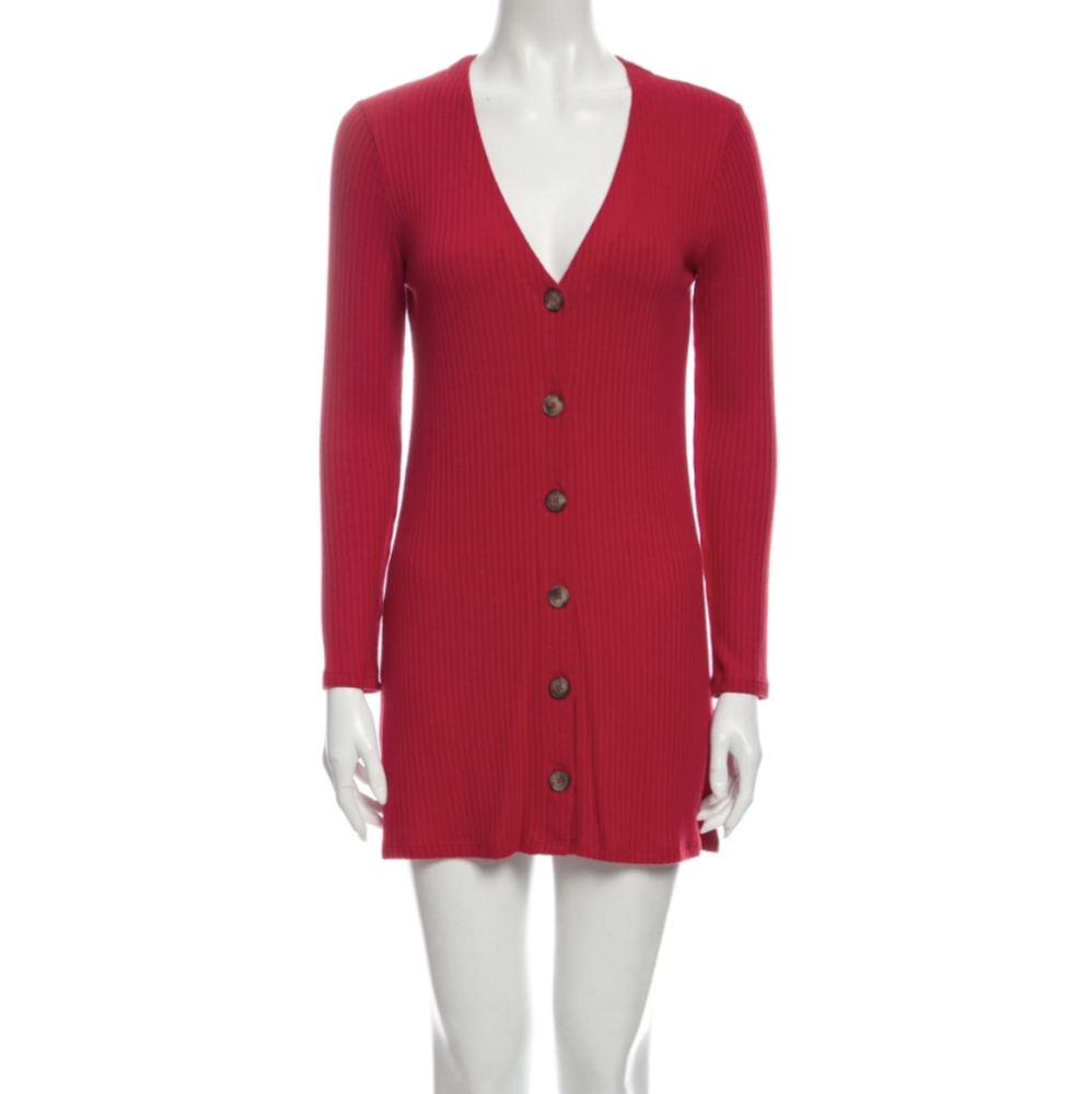 Reformation V-Neck Red Mini Dress
